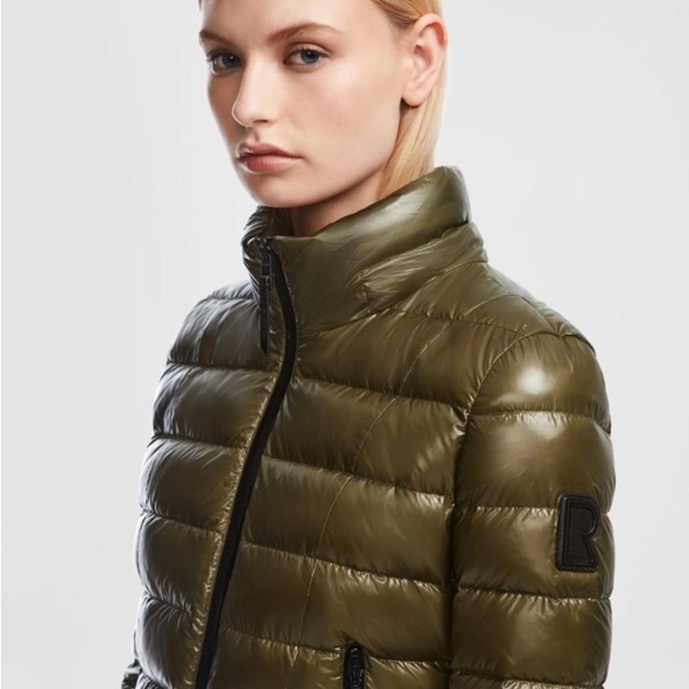 RUDSAK Melissa Metallic Green Puffer Down Jacket Winter Coat Olive Large - Picture 5 of 11